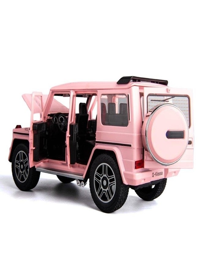 BDTCTK سيارة مرسيدس بنز G63 AMG نموذجية بمقياس 1/24 من BDTCTK، سيارة لعبة تعمل بالسحب للخلف مصنوعة من سبائك الزنك مع صوت وإضاءة، هدية مثالية للأطفال (لون وردي) - Image 4